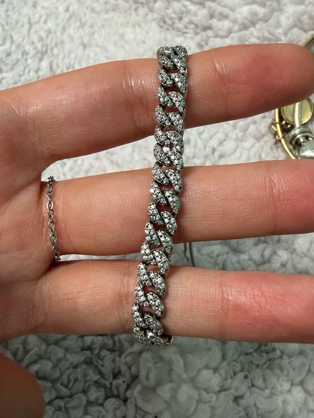 Cuban Link Bracelet in Silver Tone
